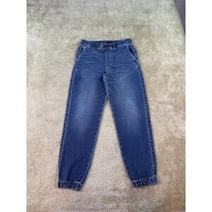 Urban Pipeline Pull On Jeans Boys Size Large Blue Denim Drawstring Jogger B992